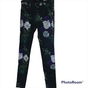 J Brand Black Floral Jeans Size 26